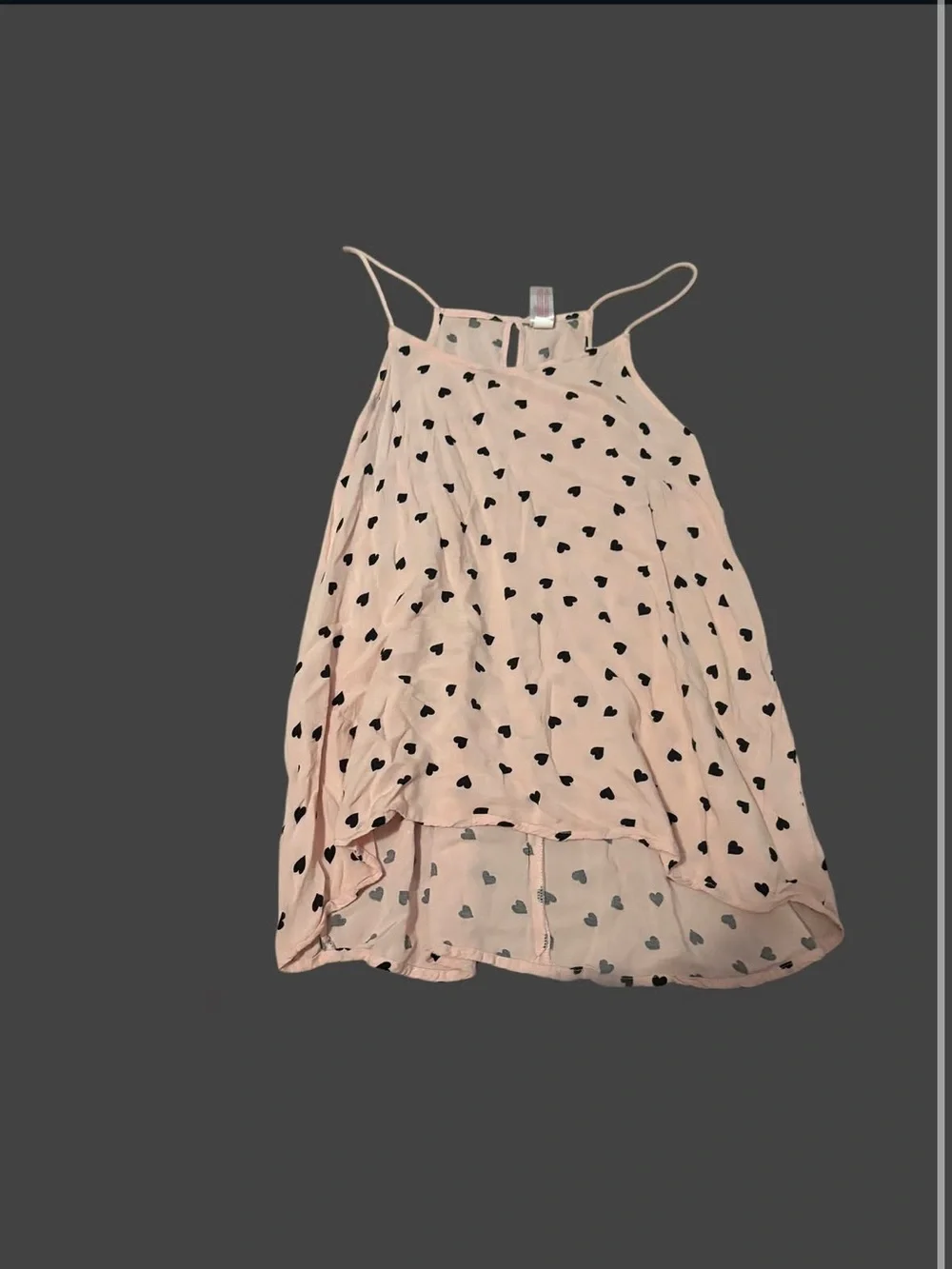 No Boundaries Pink Heart Print High-Low Tank Top